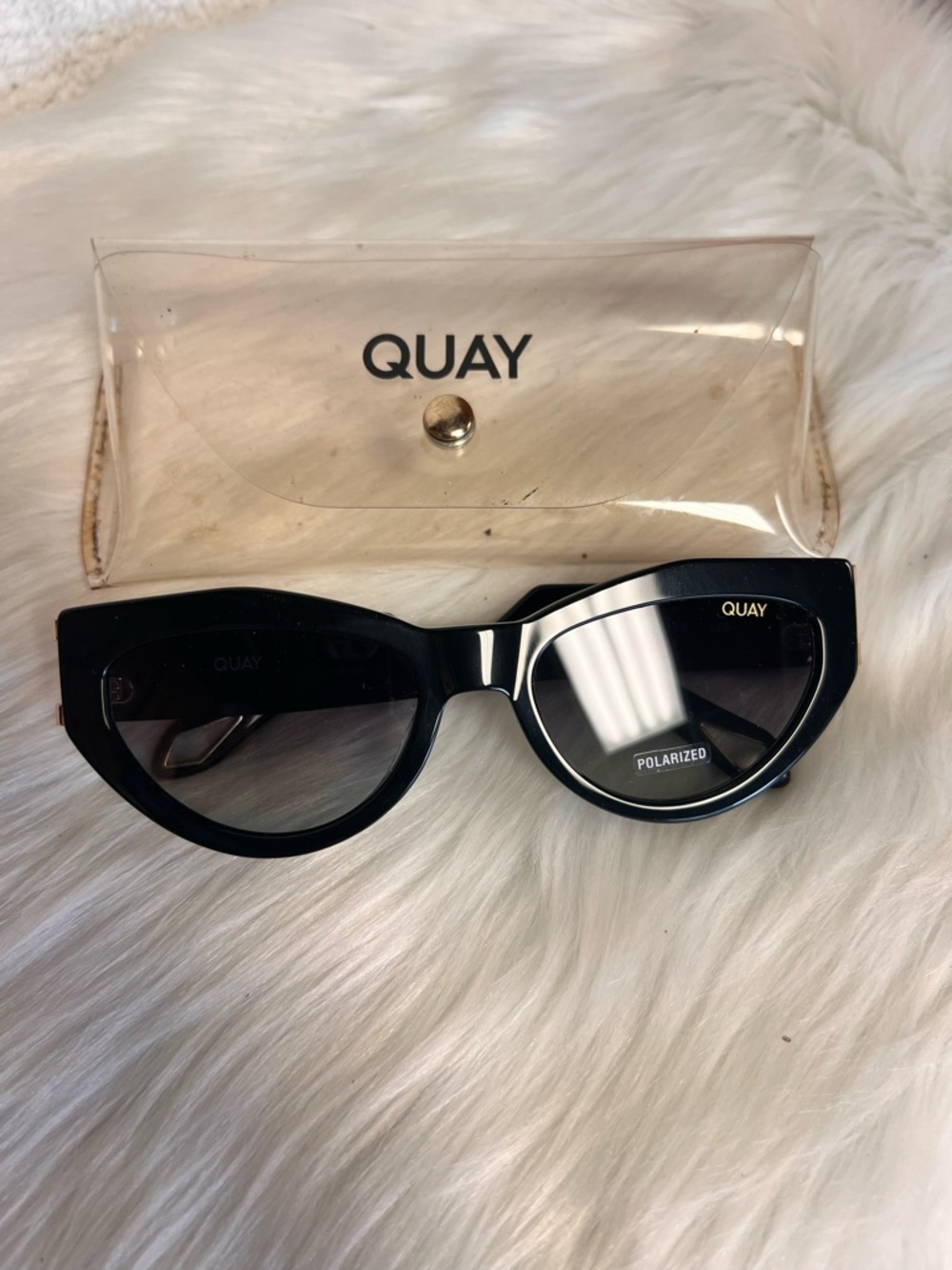 Quay Australia Black Cat-Eye Sunglasses with Gradient Lenses - Picture 2 of 7